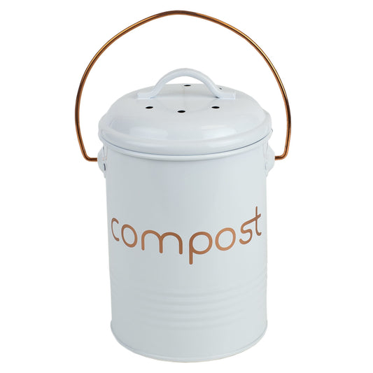 Grove Compact Countertop Compost Bin, White