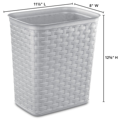 Sterilite 3.4 Gallon/13 Liter Weave Wastebasket Cement