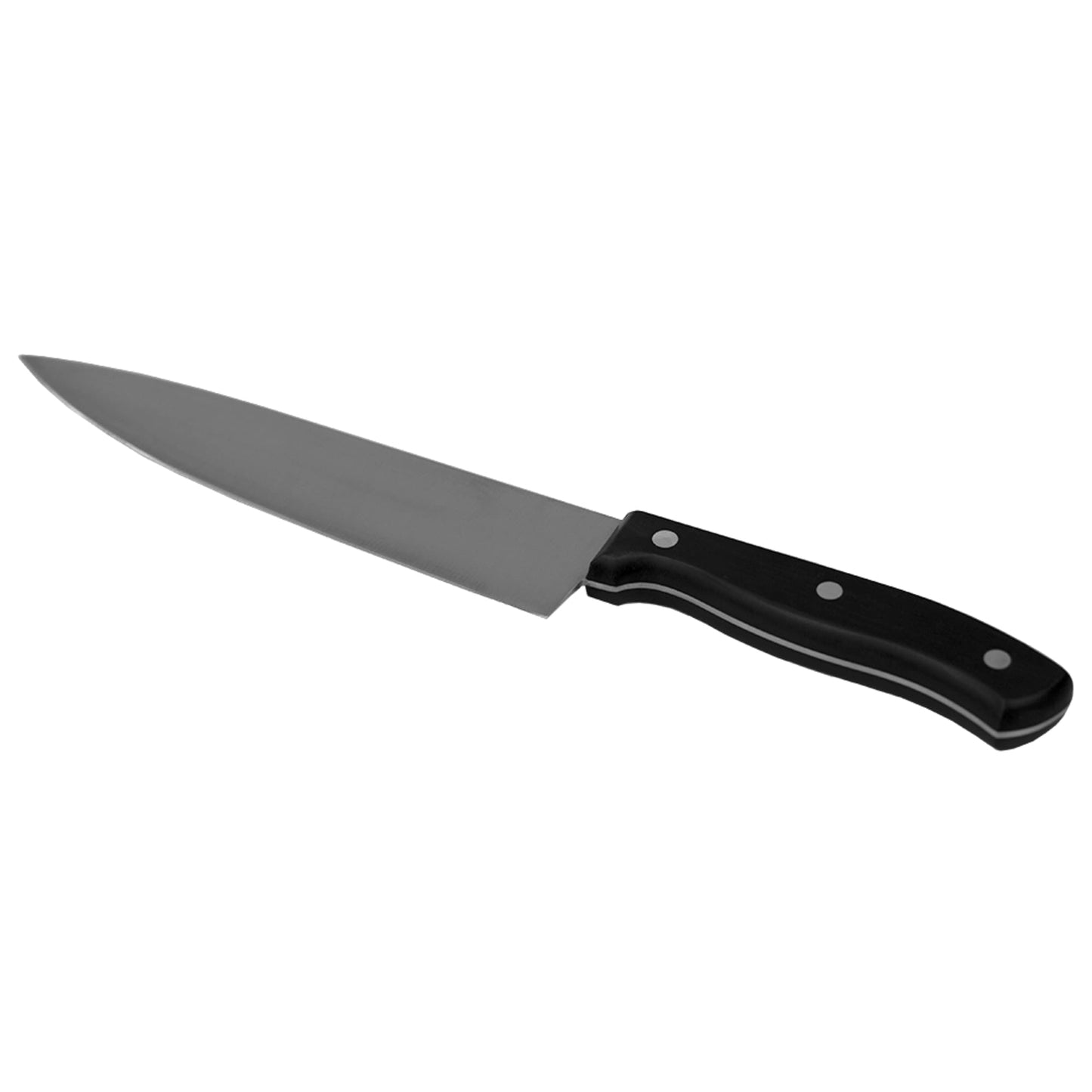 8" Stainless Steel Chef Knife with Contoured Bakelite Handle, Black