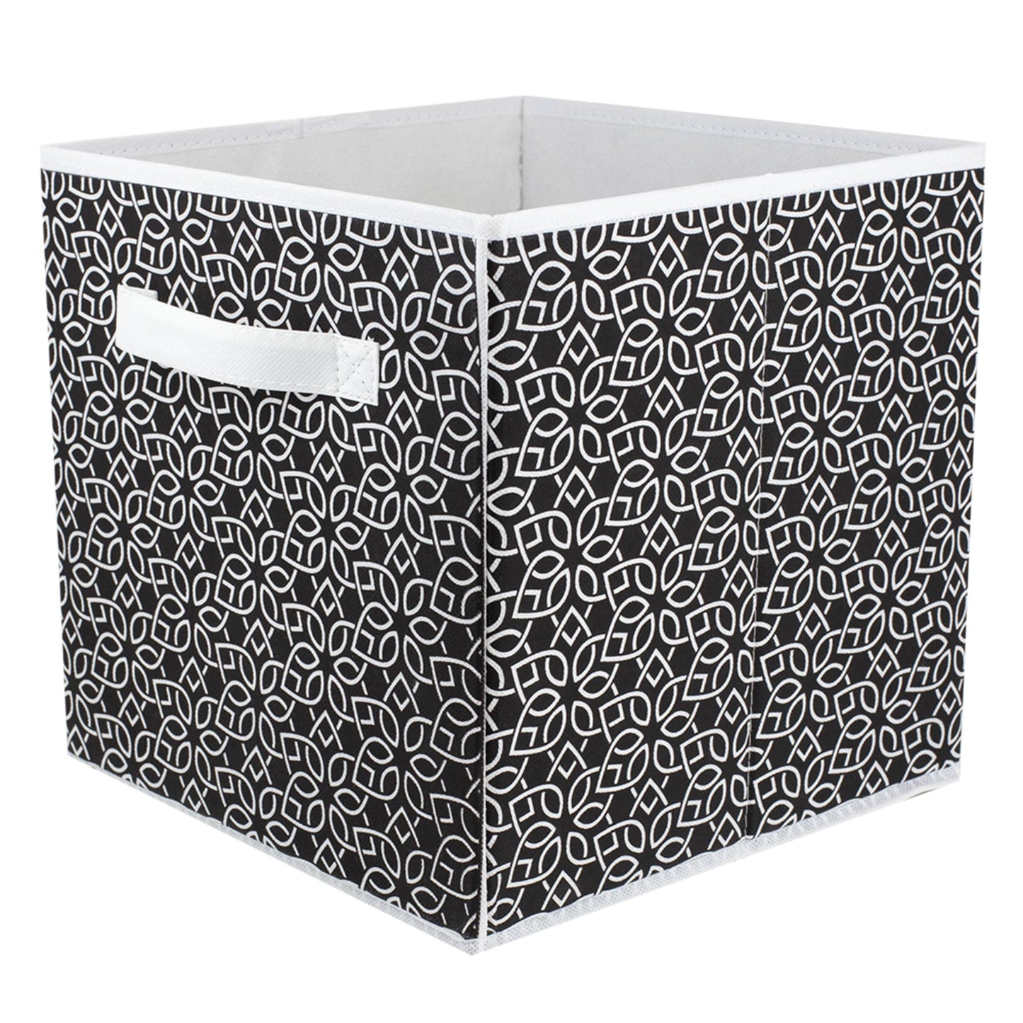 Blossom Collapsible Non-Woven Storage Cube, Black