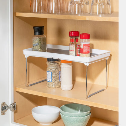 Foldable Rubber Lined Plastic Kitchen Organizer Rack, Grey