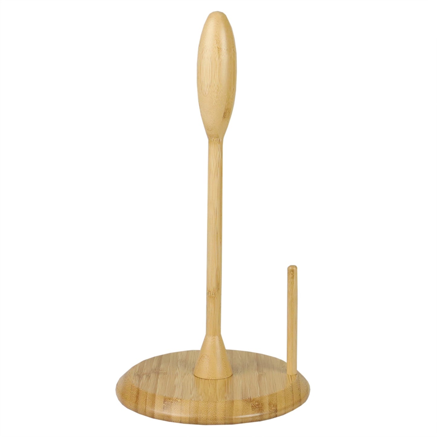 Michael Graves Design Freestanding Bamboo Paper Towel Holder with Side Bar, Natural