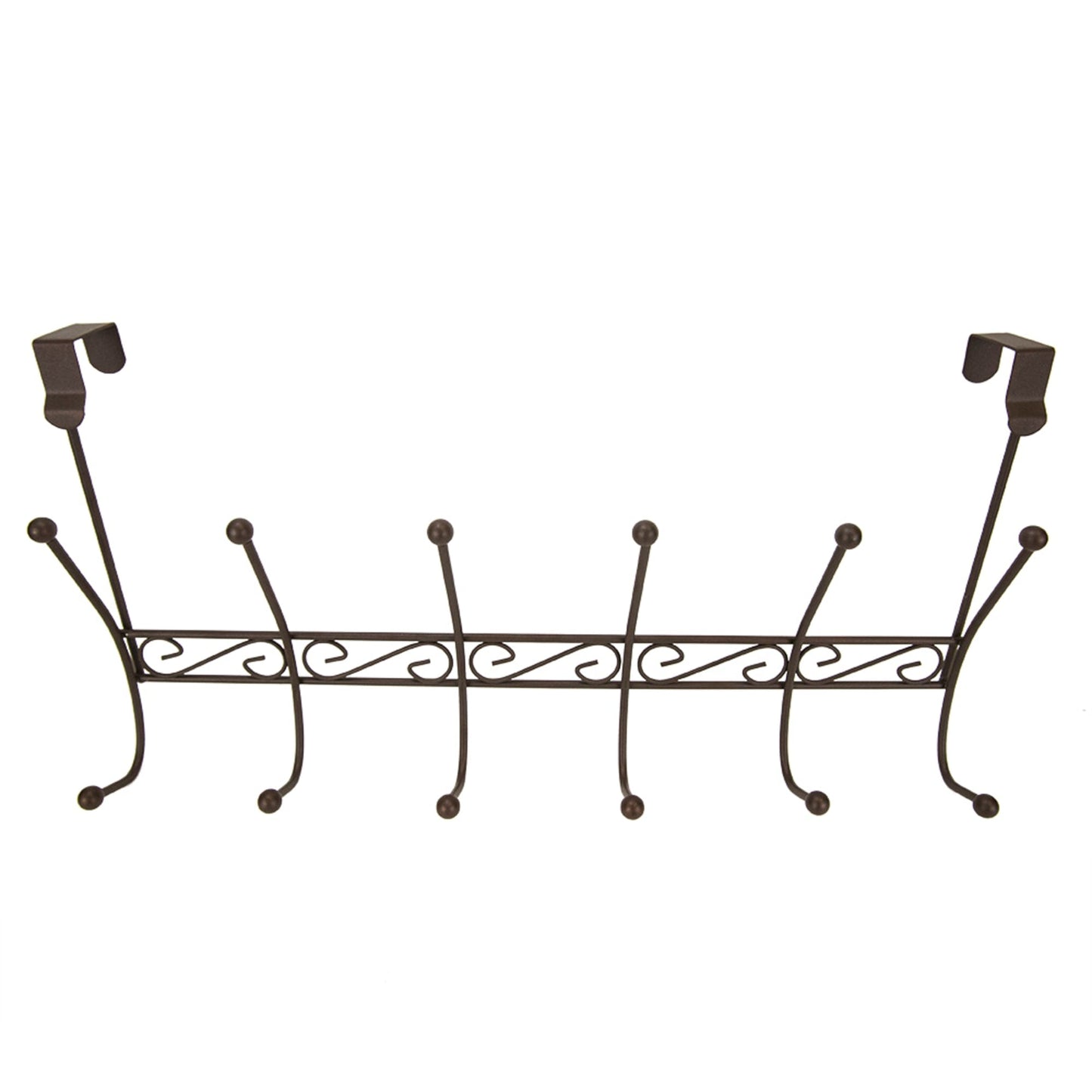 Steel Over the Door 6 Hook Hanging Rack, Bronze