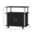 Rolling Wood TV Stand with Cabinet, Black