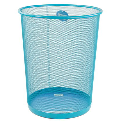 Home Basics Mesh Steel Waste Basket, Turquiose - Turquoise