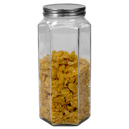 61 oz. X-Large Hexagon Glass Canister, Clear
