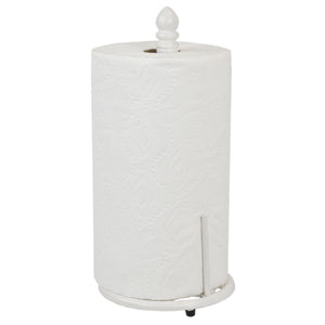 Lattice Collection Cast Iron Paper Towel Holder, White