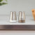 5 oz. Salt and Pepper Set with See-Through Glass Base, Silver