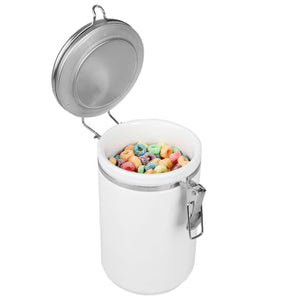 45 oz. Canister with Stainless Steel Top, White