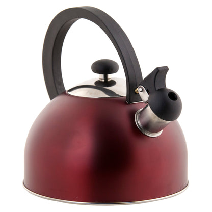 Home Basics 85 oz. Stainless Steel Whistling Tea Kettle - Red