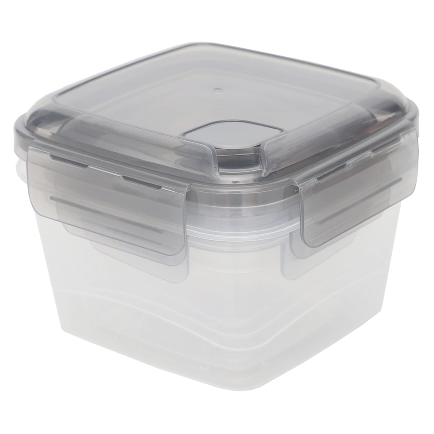 Locking Square Food Storage Containers with Grey Steam Vented Lids, (Set of 6)