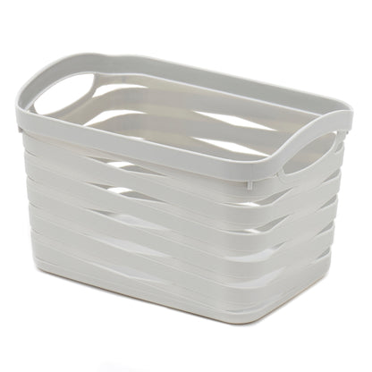 Home Basics Avaris Medium Plastic Storage Basket-Light Grey - Light Grey