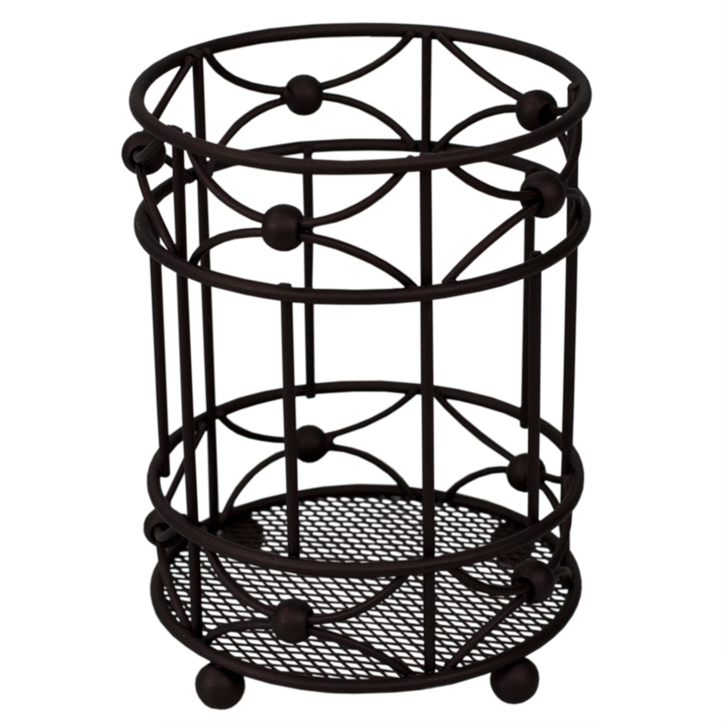Arbor Collection Cutlery Holder with Mesh Bottom and Non-Skid Feet, Oil-Rubbed Bronze