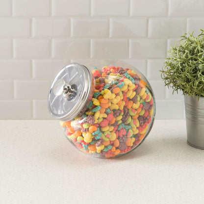 Transparent Airtight Bulk Food Bins Round Candy Containers for