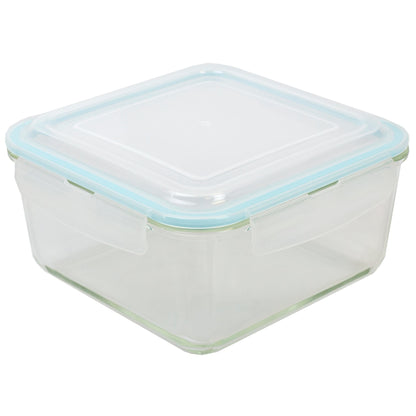 74 oz. Square Borosilicate Glass Food Storage Container with Leak-Proof and Air-Tight Plastic Locking Lid