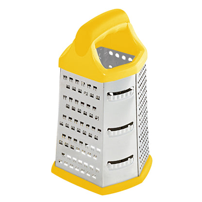 Home Basics 6 Sided Stainless Steel Cheese Grater - Yellow