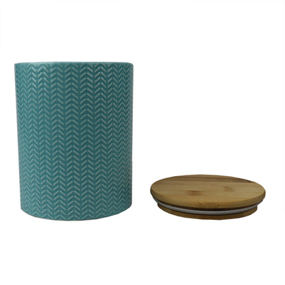 Wave Medium Ceramic Canister, Turquoise