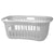 Curved Hip Holding Large Capacity Lightweight Plastic Laundry Basket with Easy Grab Handles, White