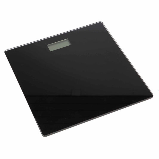 Contemporary Sleek LCD Display Digital Glass Bathroom Scale, Black