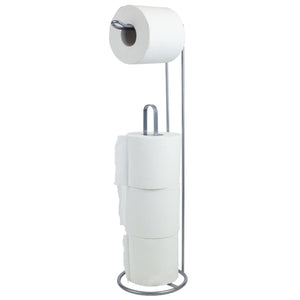Freestanding Dispensing Toilet Paper Holder, Satin Nickel