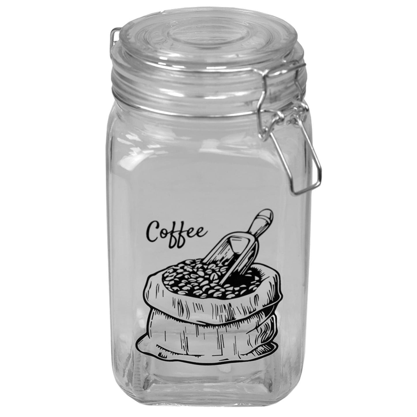 Ludlow 43 oz. Glass Canister with Metal Clasp, Clear