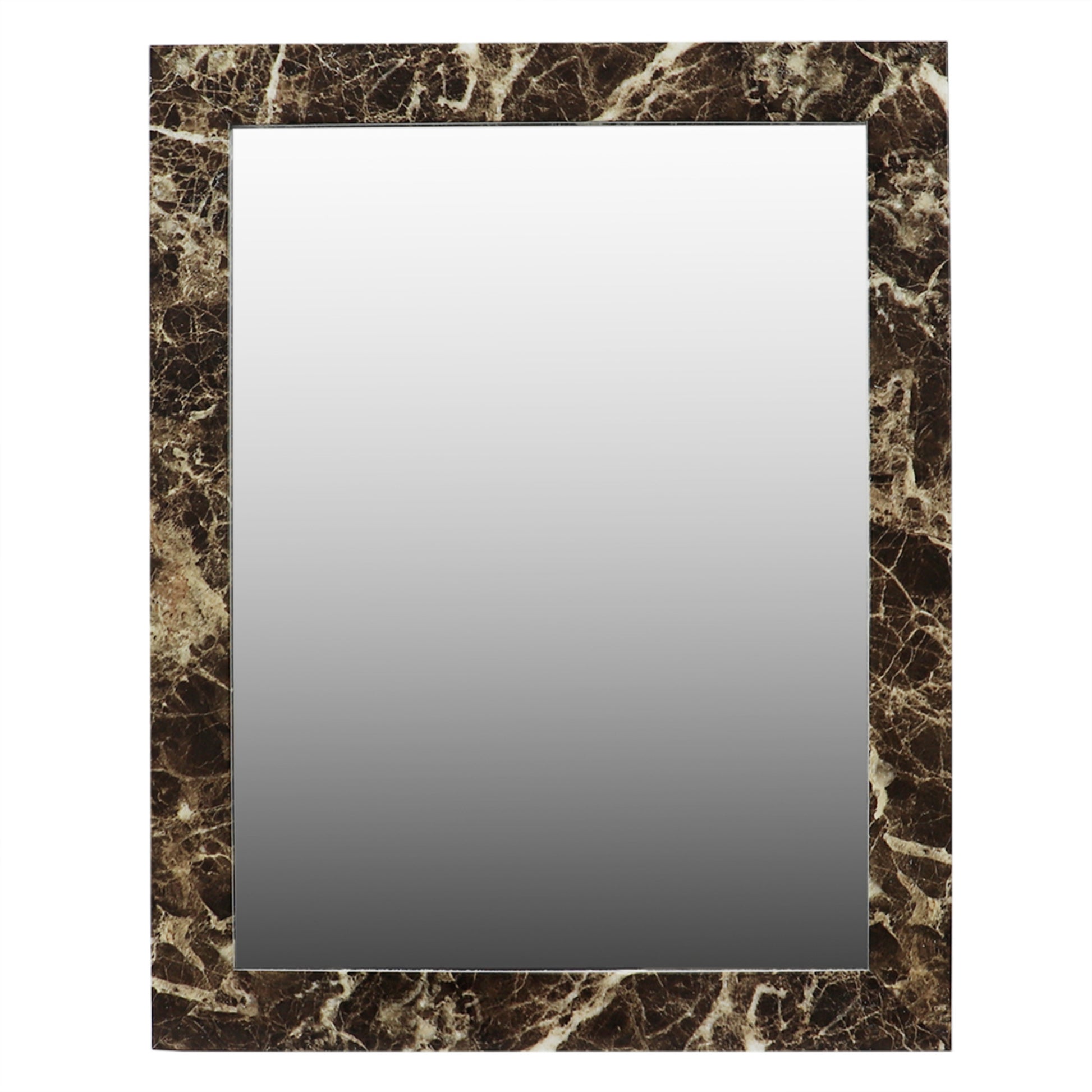 Home Basics Marble-Like Wall Mirror, Brown - Brown