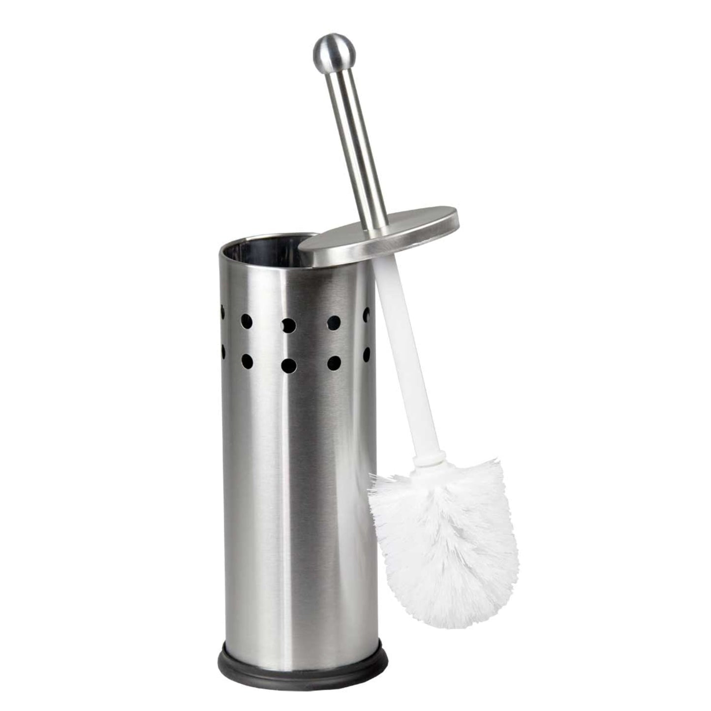 Vented Stainless Steel Toilet Brush Set, Silver