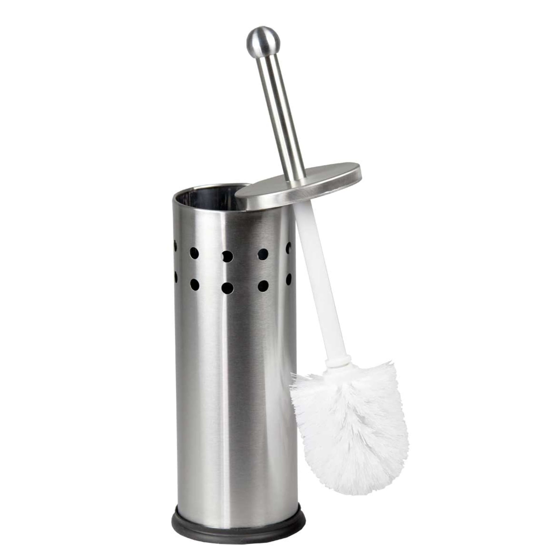 Home Basics Brushed Stainless Steel Tapered Toilet Brush Holder