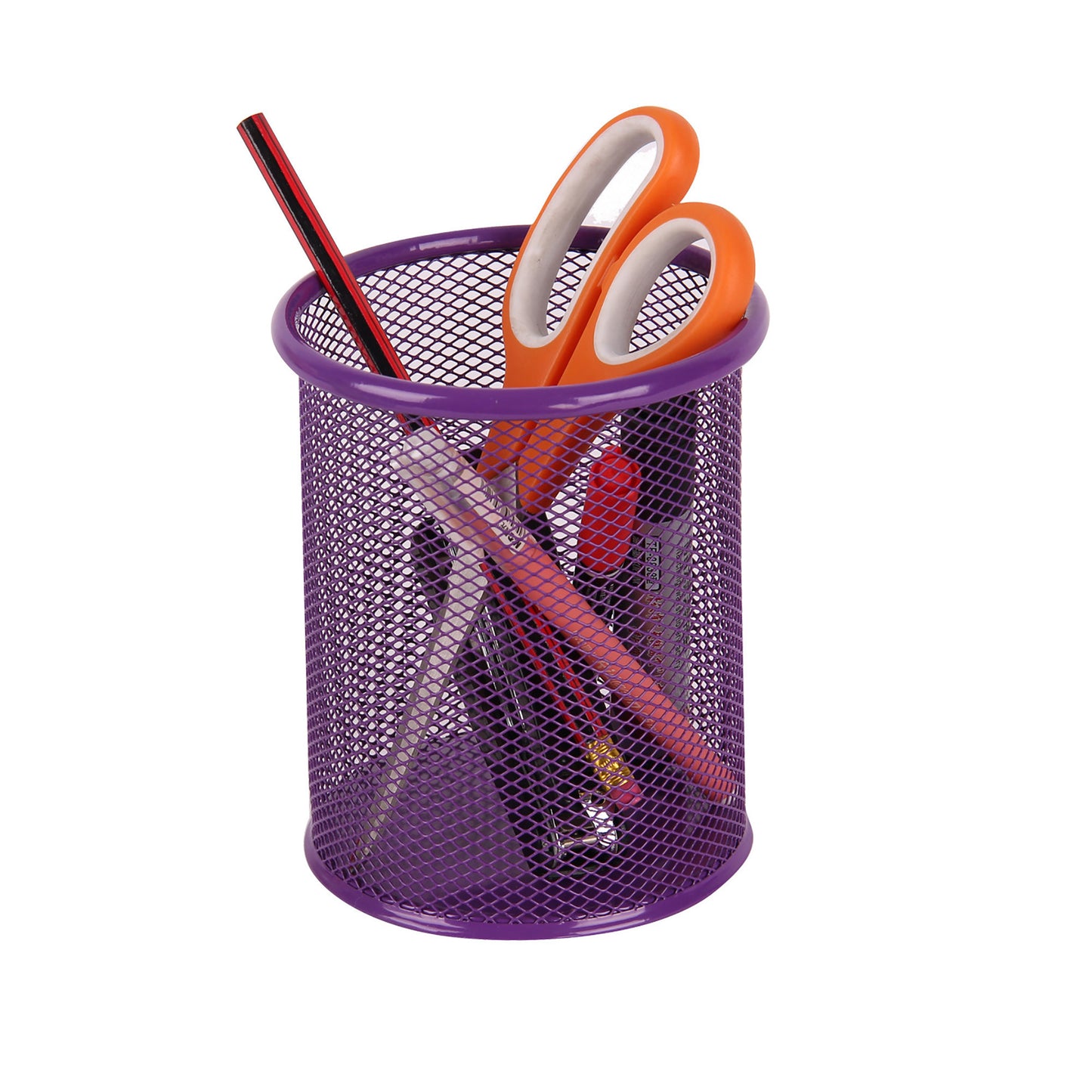 Home Basics Mesh Steel Cutlery Organizer - Purple
