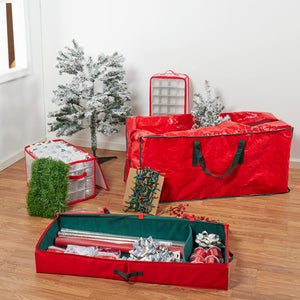 Textured PVC Rectangle Christmas Tree Bag, Red