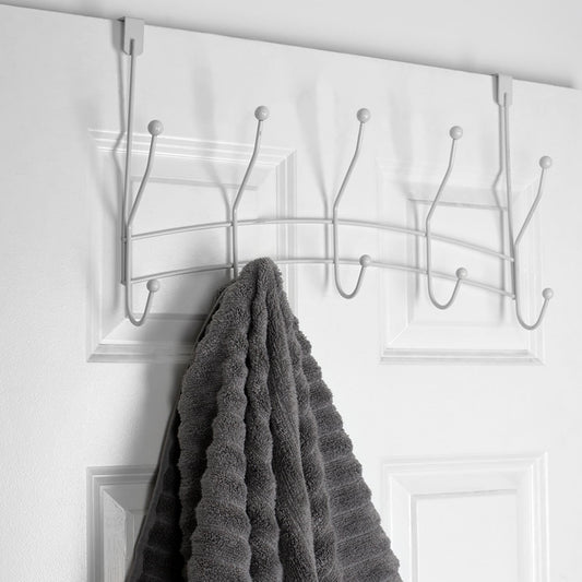 Shelby 5 Hook Over the Door Hanging Rack, White