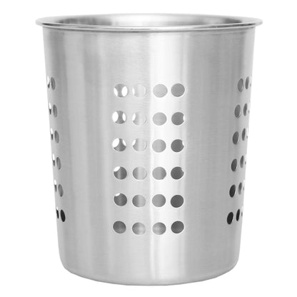 Classic Perforated Quick Draining Stainless Steel Cutlery Holder, Silver