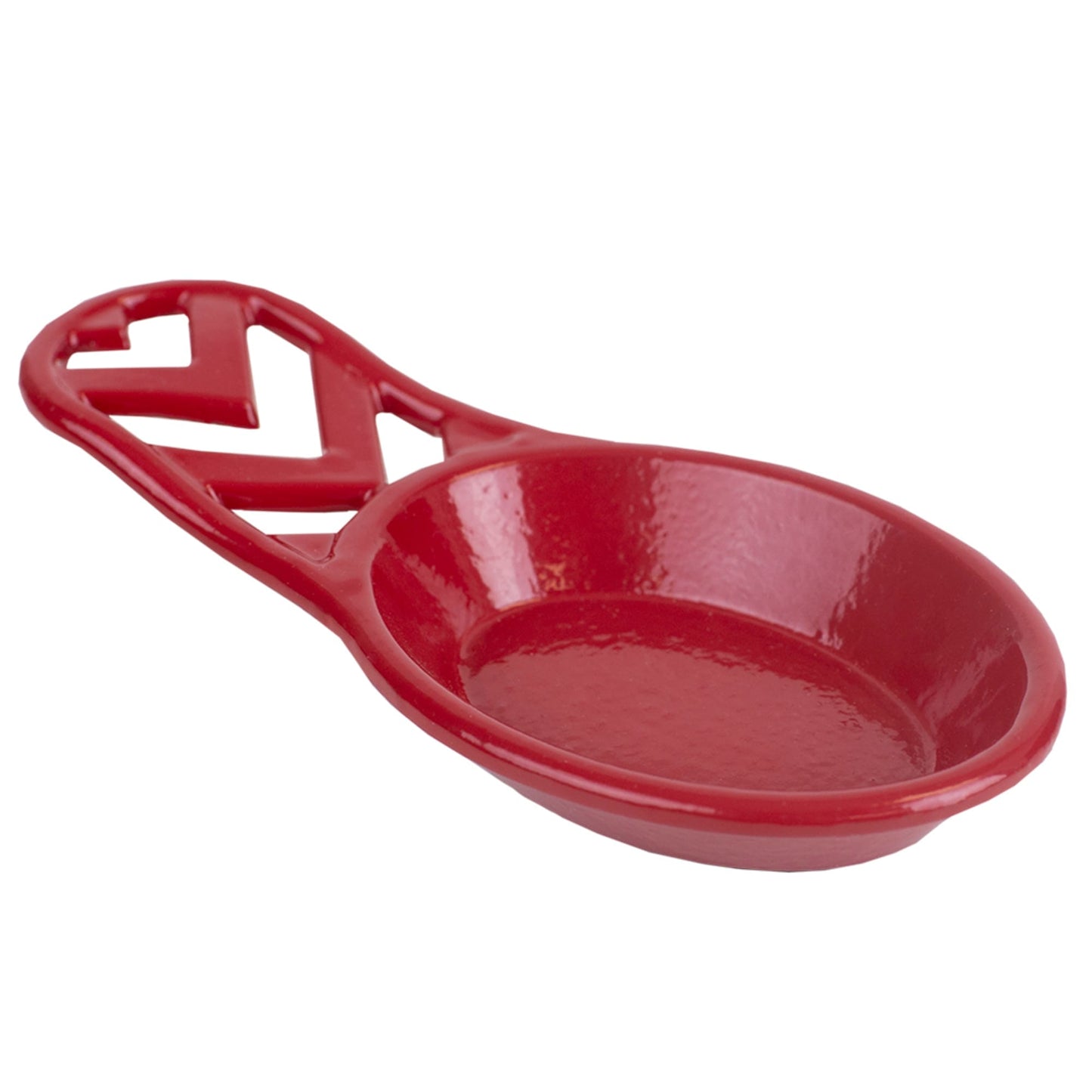 Chevron Collection Cast Iron Spoon Rest, Red