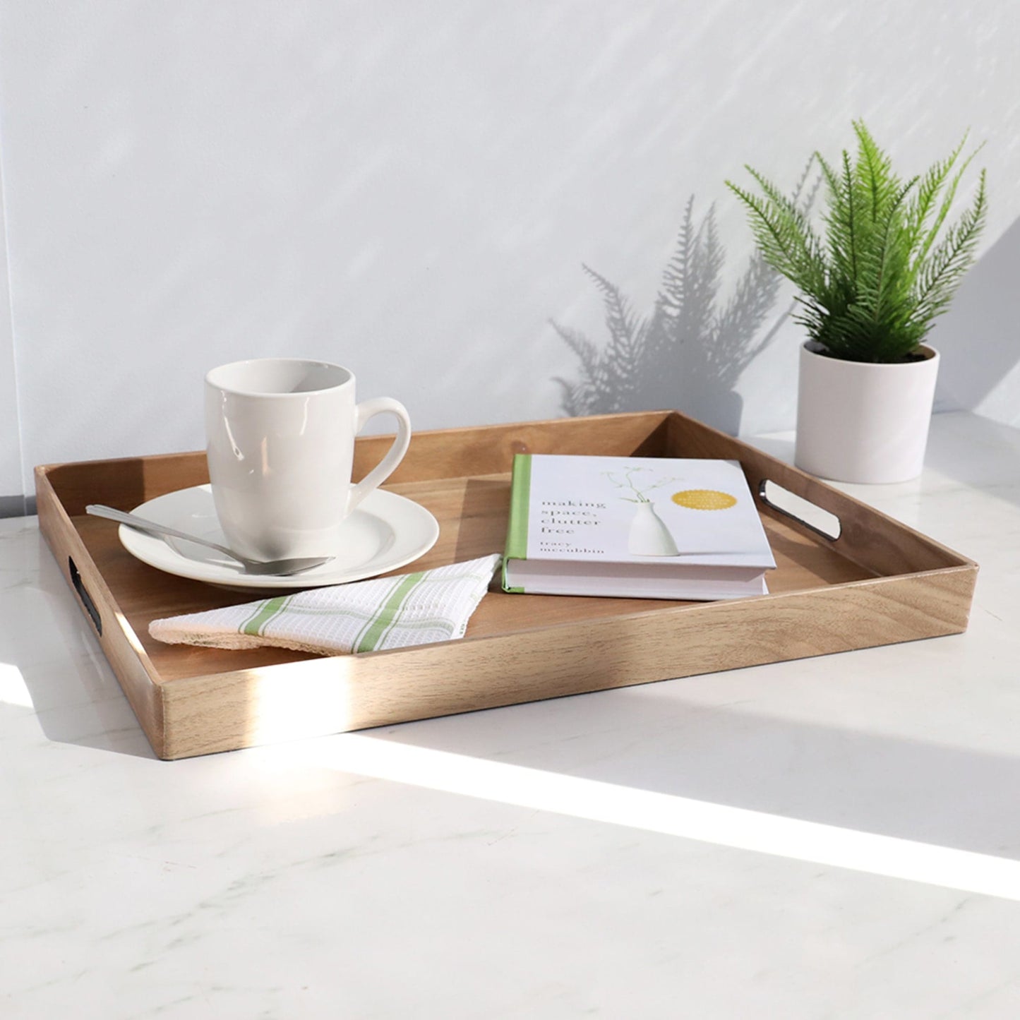 Rustic Wood Like Serving Tray