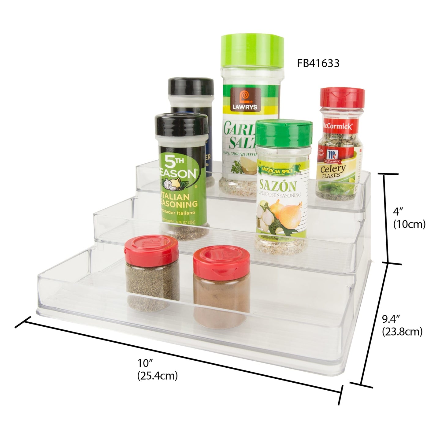 3 Tier Plastic Spice Rack, Clear