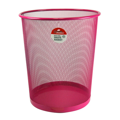 Home Basics Mesh Steel Waste Basket, Pink - Pink