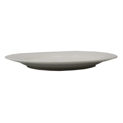 Embossed Thread 10.5" Ceramic Dinner Plate, White
