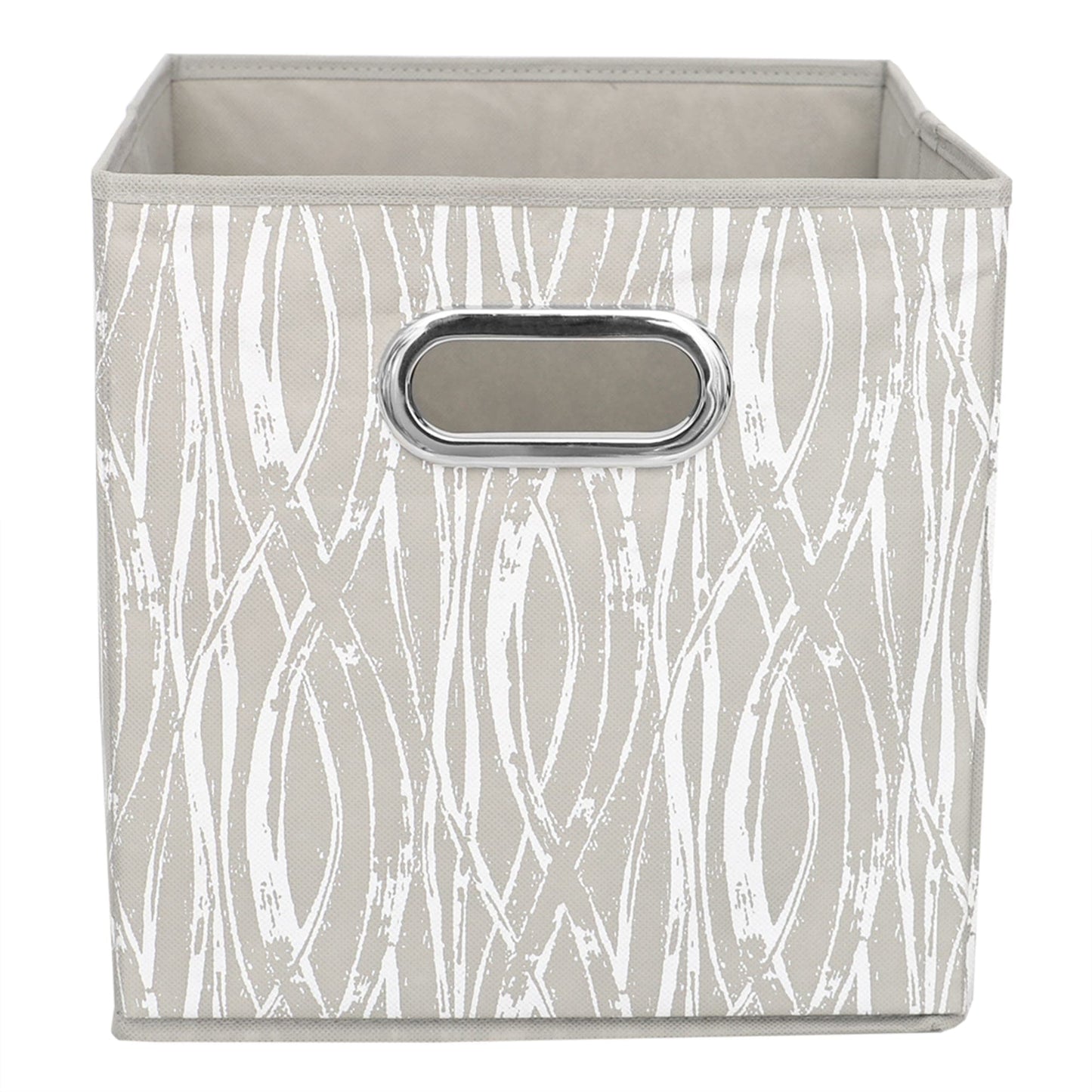 Weave Collapsible Non-Woven Storage Bin with Grommet Handle, Taupe
