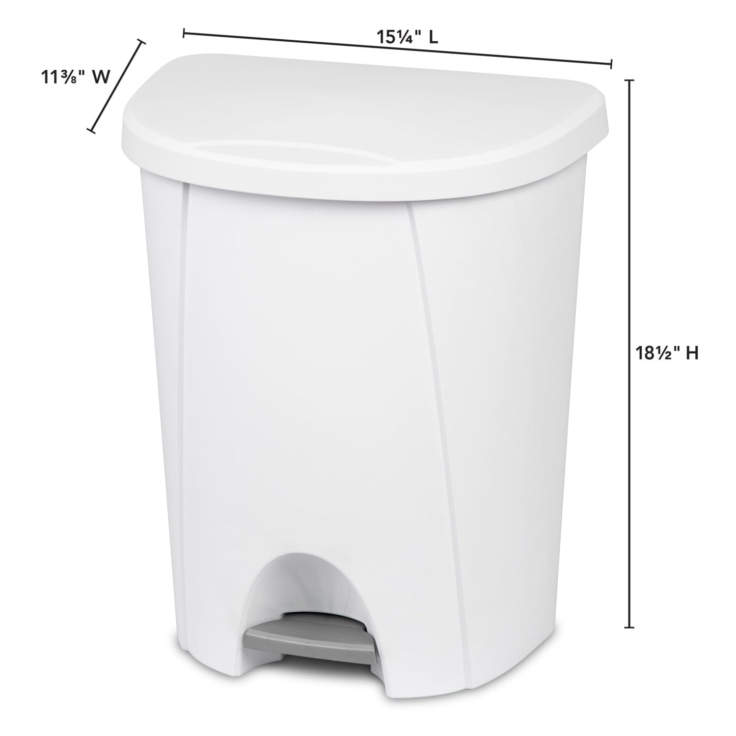 Sterilite 6.6 Gallon / 25 Liter StepOn Wastebasket White