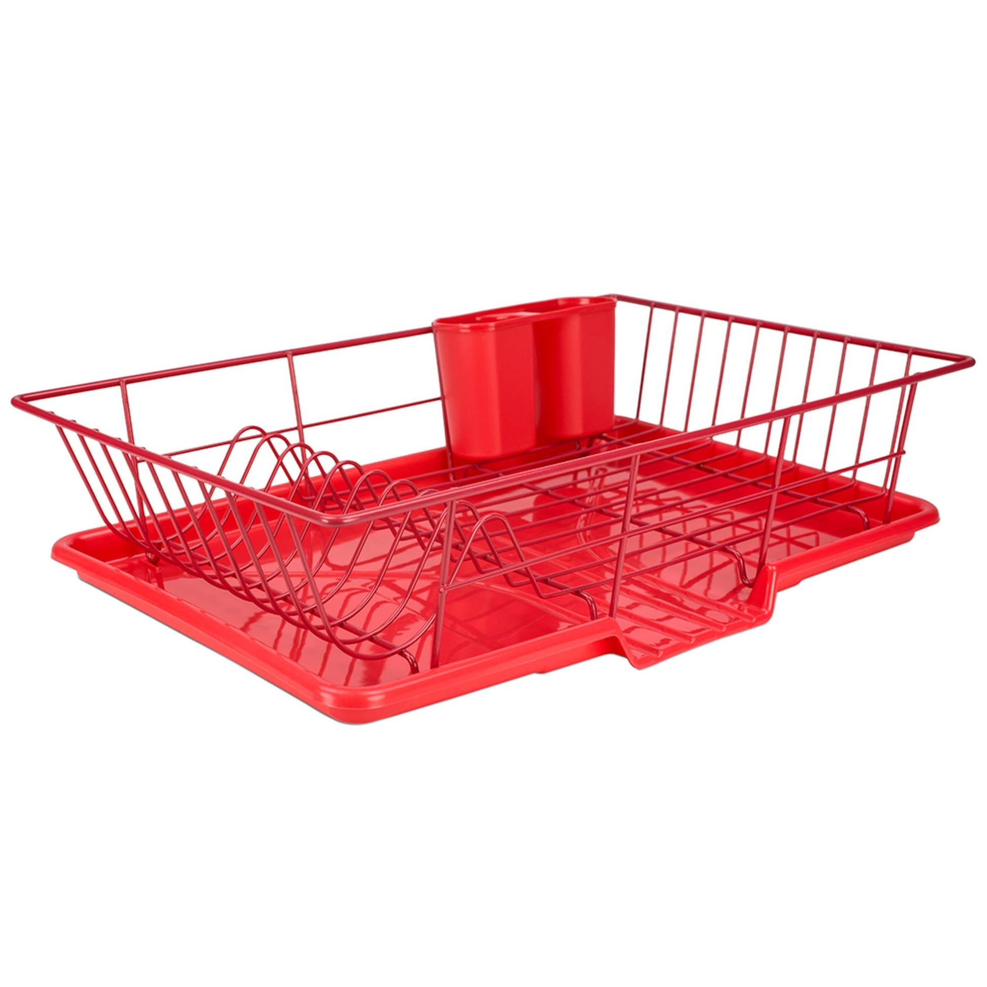 Home Basics Dish Drainer Deluxe, Red - Yahoo Shopping