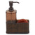 18.6 oz. Soap Dispenser with Basketweave Sponge Holder, Bronze