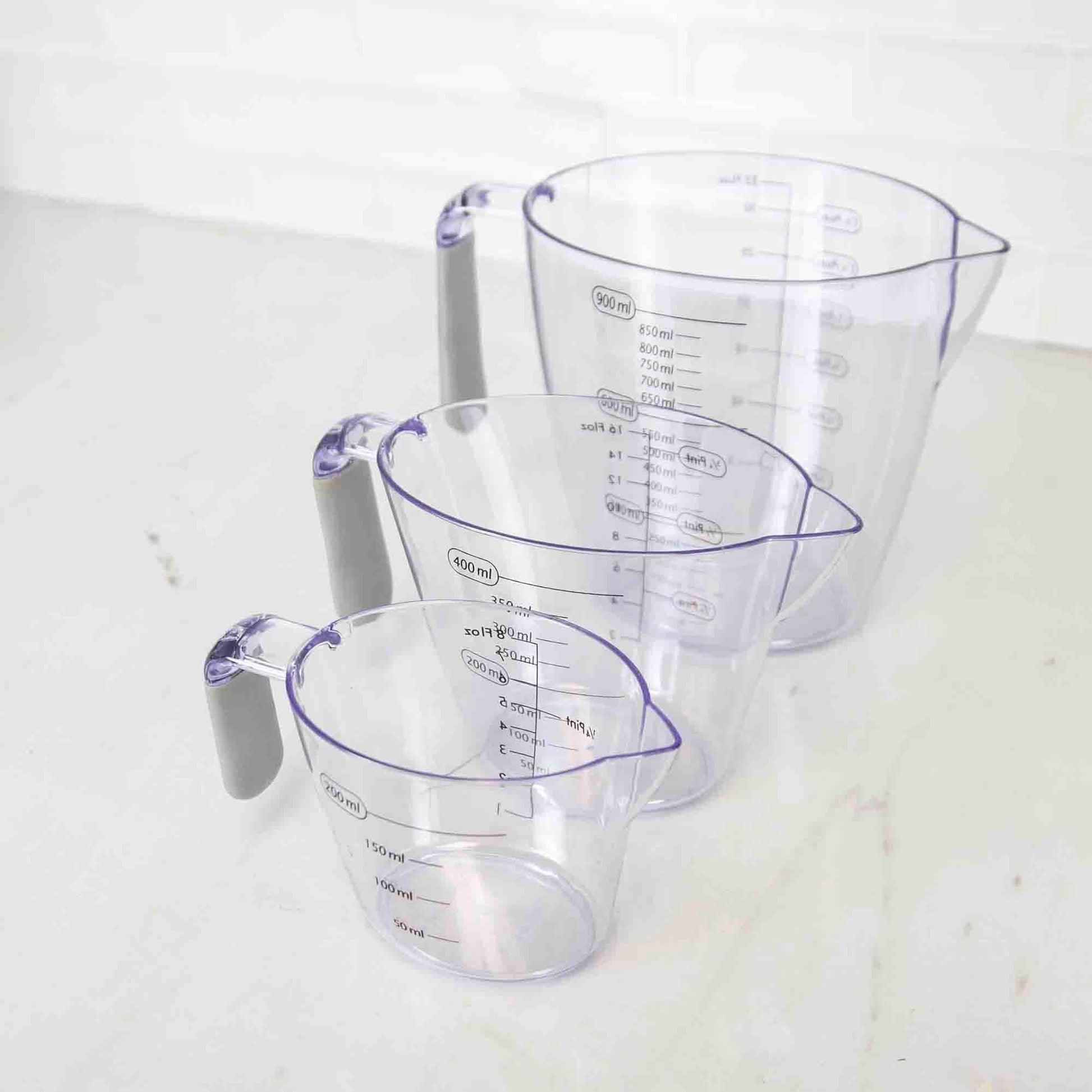 4 Measuring Cups Plastic Set, Plastic Measuring Cup for Dry and Liquid  Ingredients, Stackable Clear Measuring Cups, Measuring Cups Plastic,  Measuring