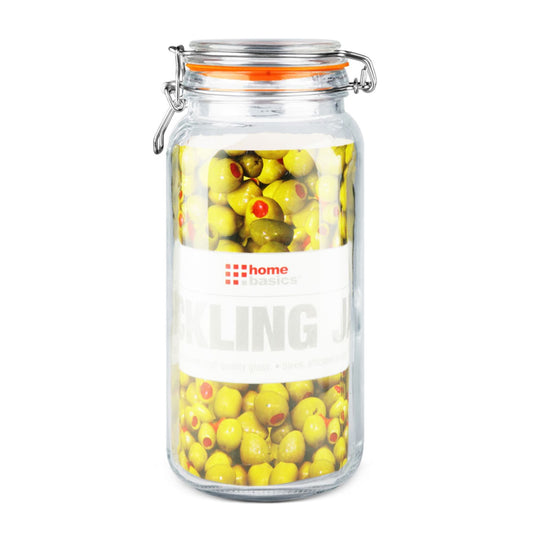 67.5 oz. Glass Pickling Jar with Wire Bail Lid and Rubber Seal Gasket