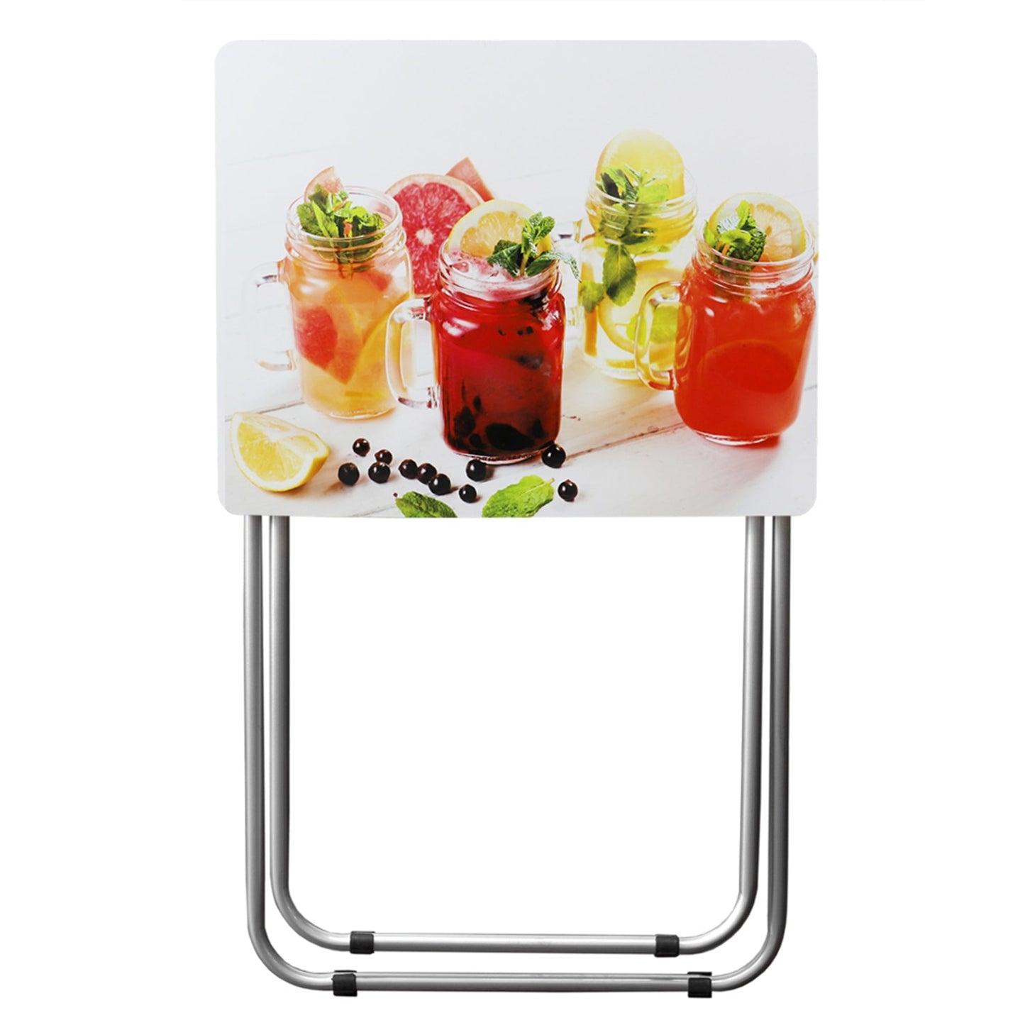Cocktails Multi-Purpose Foldable TV Tray Table, White