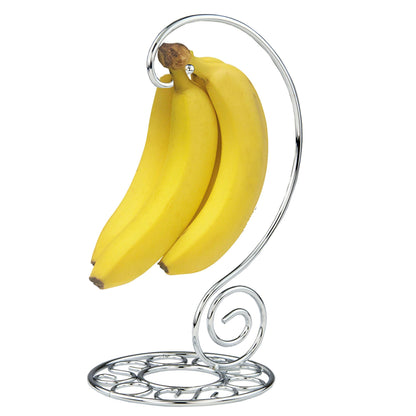 Chrome Plated Steel Scroll Collection Banana Holder