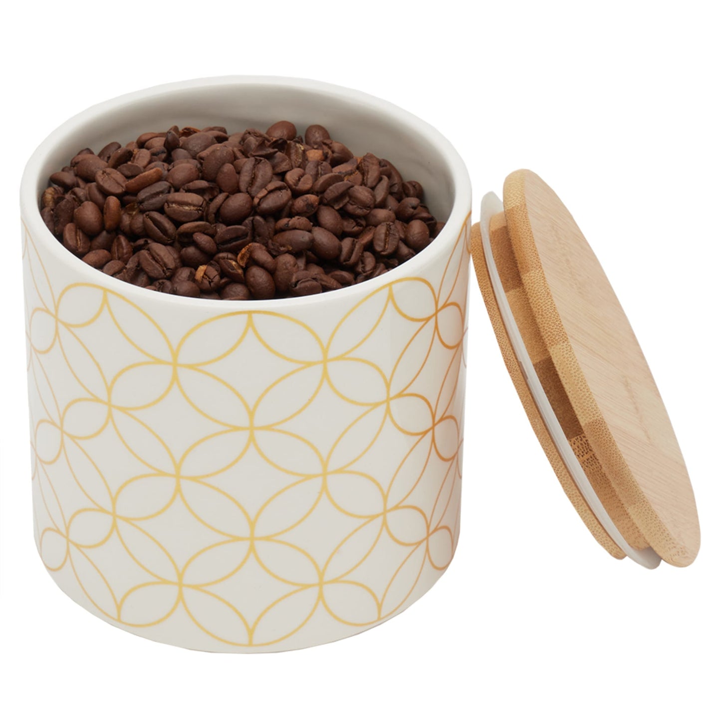 Vescia Small Ceramic Canister with Bamboo Top