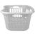 Curved Hip Holding Large Capacity Lightweight Plastic Laundry Basket with Easy Grab Handles, White