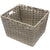 X-large Faux Rattan Basket with Cut-out Handles, Grey