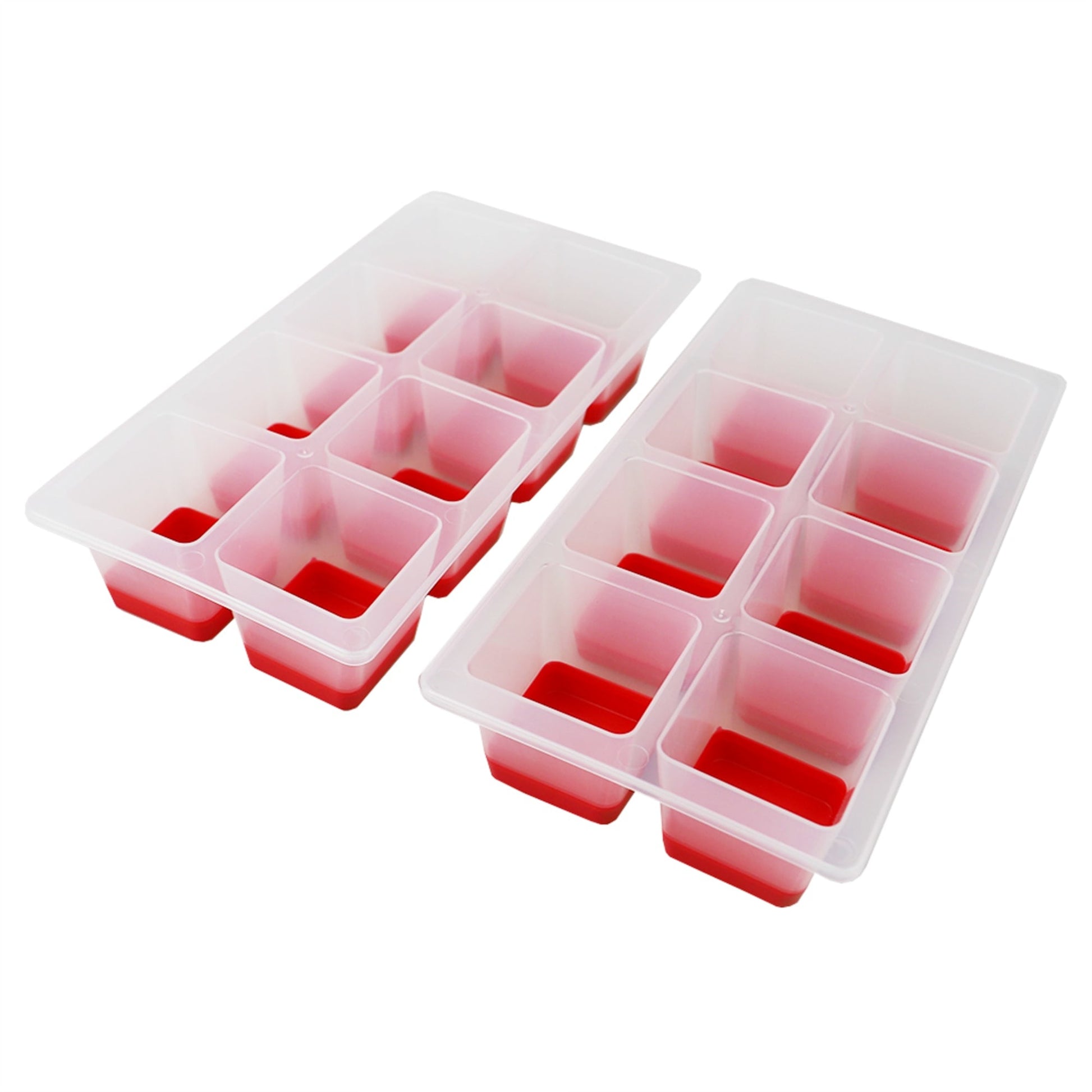 2 Pack Easy Pop Out Silicone Bottom Jumbo Ice Cube Trays Ice