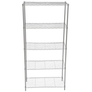 5 Tier Wide Wire Steel Wire Shelf, Grey